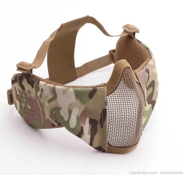 Tactical Wire Mesh Lower Face & Ear Protection Mask-DESERT-img-1