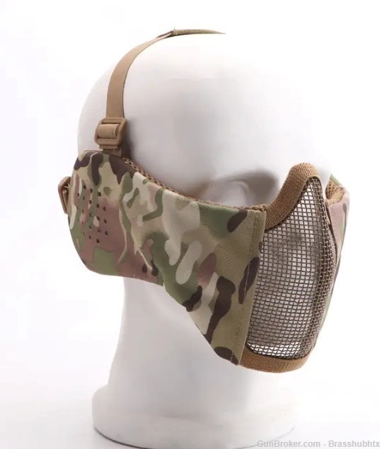 Tactical Wire Mesh Lower Face & Ear Protection Mask-DESERT-img-2