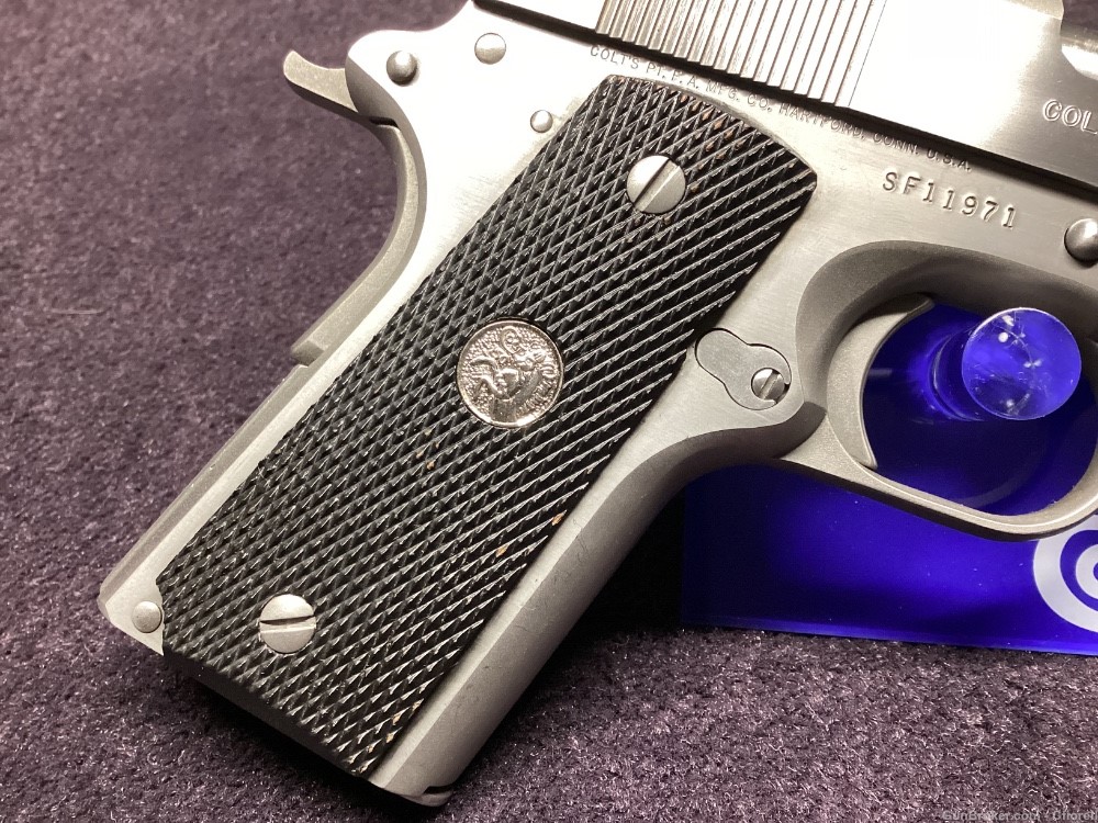 COLT 1911 OFFICER’S ACP .45 STAINLESS W/ BOX & 2 MAGS 1986-img-9