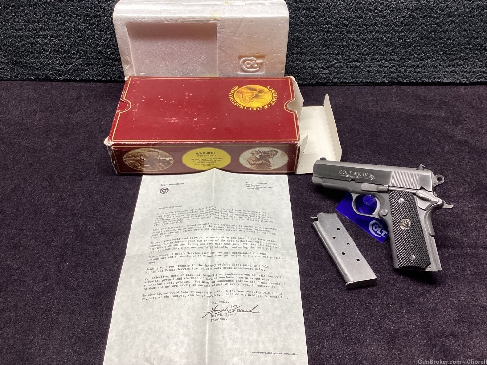 COLT 1911 OFFICER’S ACP .45 STAINLESS W/ BOX & 2 MAGS 1986-img-25