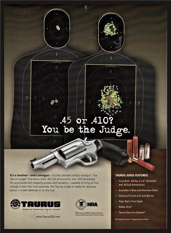 2007 TAURUS Judge .45 or .410 Revolver PRINT AD-img-0