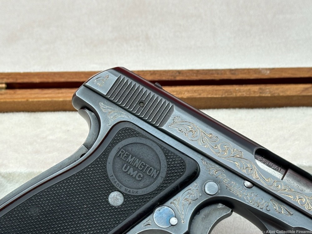VERY RARE 1920s Remington UMC Model 51 Blue 380 ACP |FACTORY HAND ENGRAVED|-img-9