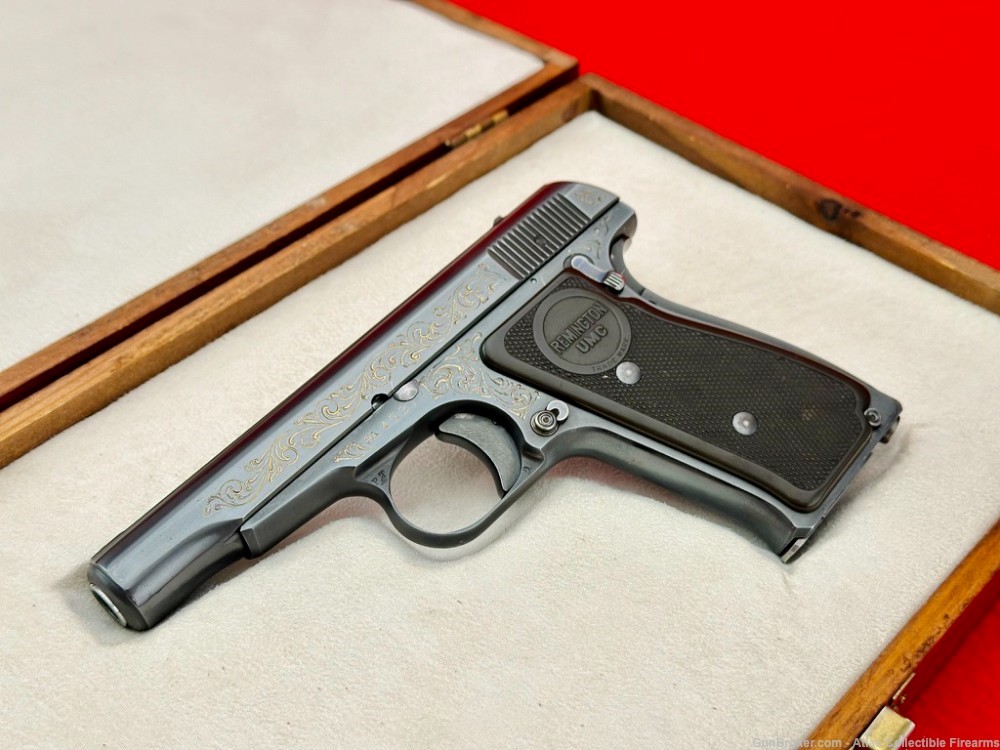 VERY RARE 1920s Remington UMC Model 51 Blue 380 ACP |FACTORY HAND ENGRAVED|-img-0