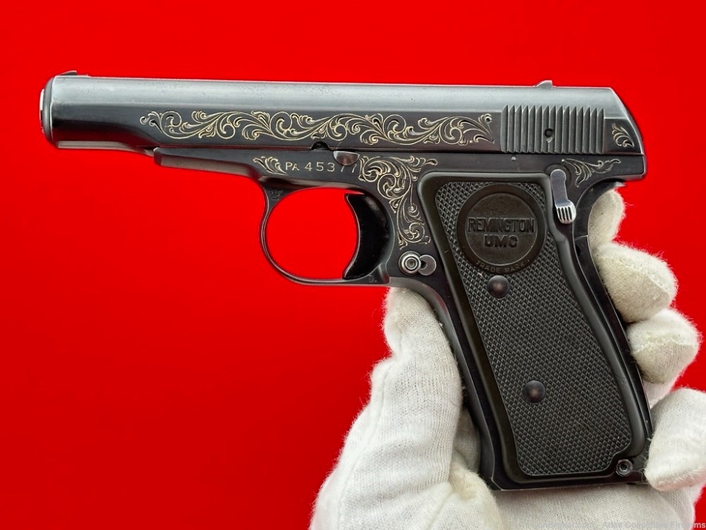 VERY RARE 1920s Remington UMC Model 51 Blue 380 ACP |FACTORY HAND ENGRAVED|-img-11