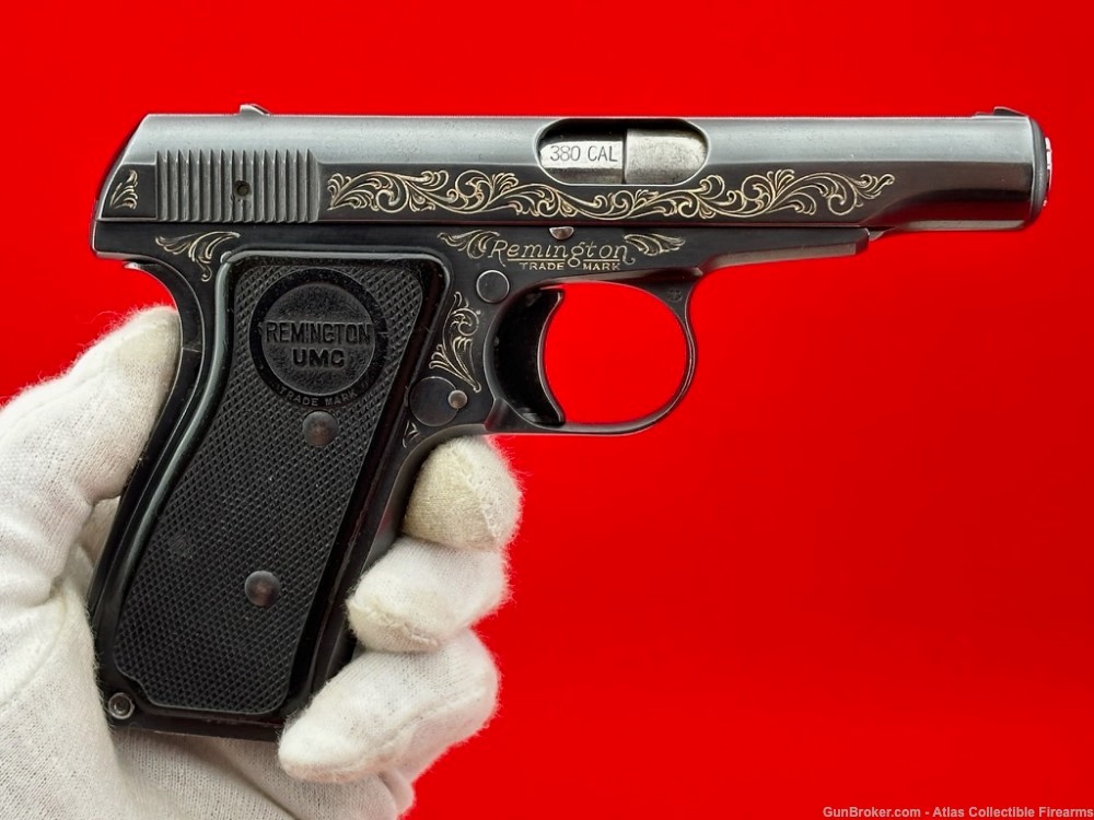 VERY RARE 1920s Remington UMC Model 51 Blue 380 ACP |FACTORY HAND ENGRAVED|-img-12