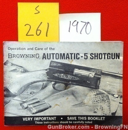 Orig Browning Automatic-5 Shotgun Manual-img-0
