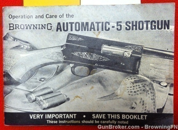 Orig Browning Automatic-5 Shotgun Manual-img-1