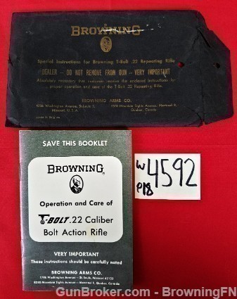 Orig Browning T-Bolt .22 Owners Manual-img-0