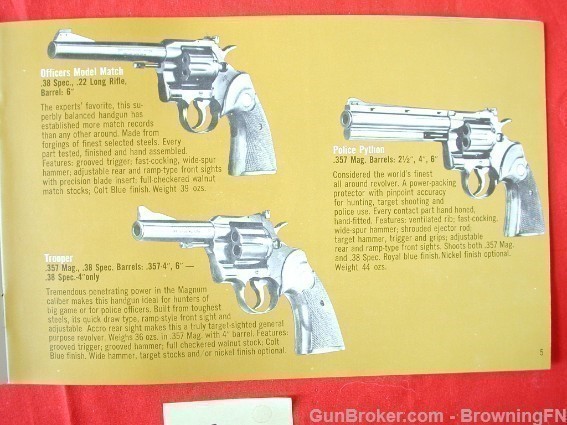 Orig. Colt ALL MODELS Catalog Jan. 1969 Python SAA-img-3