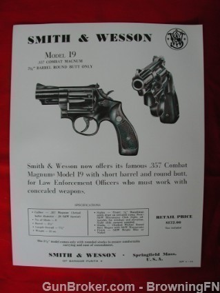 S&W Flyer Model 19 .357 Combat Magnum 2.5" Barrel-img-0