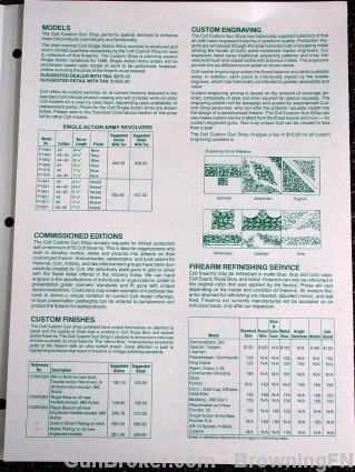 Colt 1989 Dealer Price Sheet Custom Shop Guide-img-3