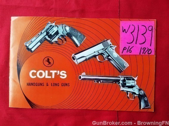 Orig Colt Handgun & Long Gun Catalog 1970-img-0