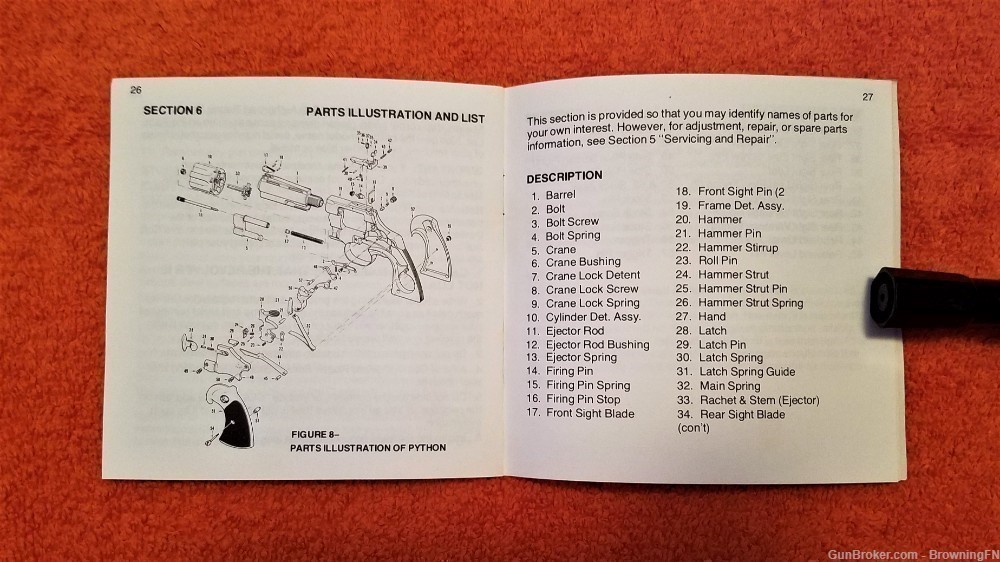 Original Colt Python Owners Instruction Manual 1978-img-1