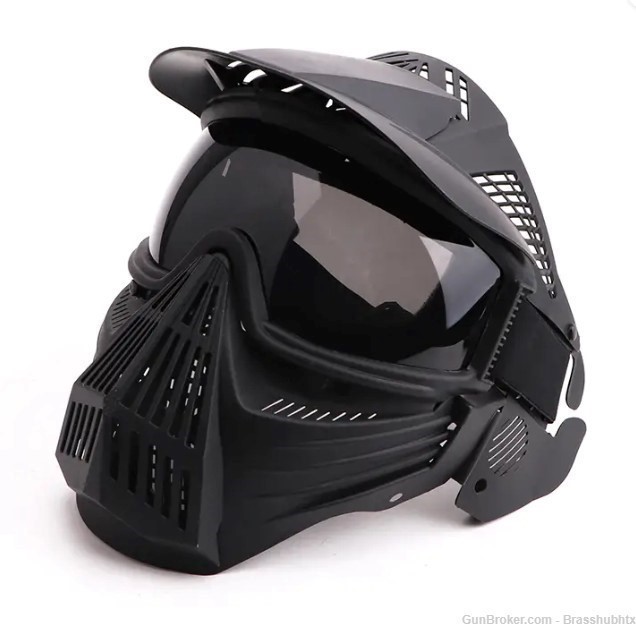  Airsoft Mask Full Face Protection Gear With Goggles Impact Resistant-BLACK-img-0