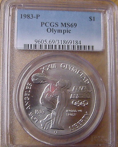 1983-P Olympic Silver Dollar MS69-img-0