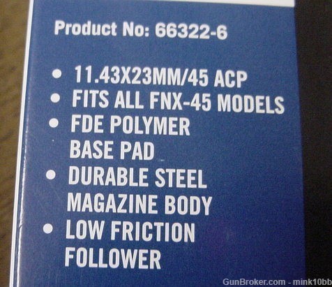 FNX  45 ACP Auto 15rd Magazine -img-1
