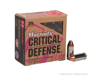 NO CC FEE!  Hornady Critical Defense Lite 100gr 9mm FTX CD LT CASE of 250!
