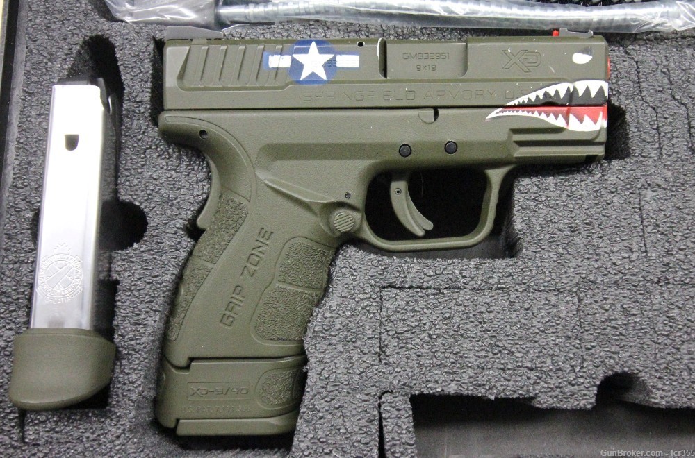 Springfield XD-9 Mod 2 Flying Tigers Custom 9mm 3" ODGreen Two Mags Case XD-img-2