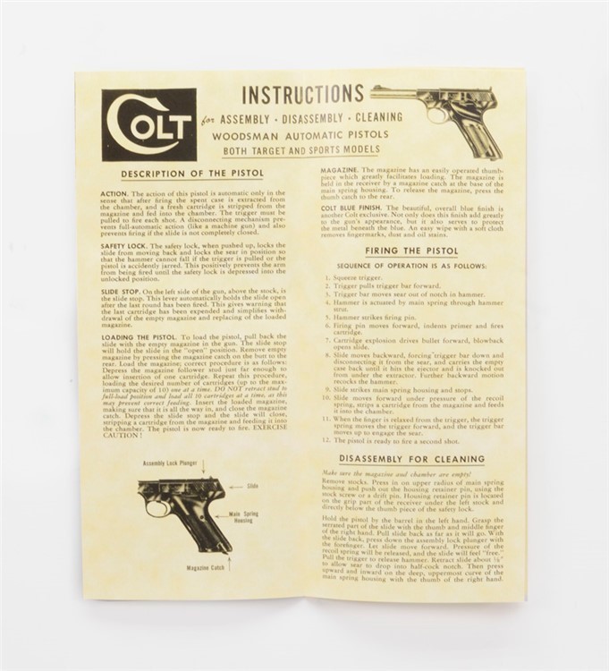 Colt Woodsman Series 2 Instruction Manual-img-1