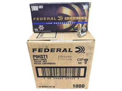 Federal 9MM P9HST1 HST LE 124 GR Hollow Points 1000 RDS FREE SHIPPING 