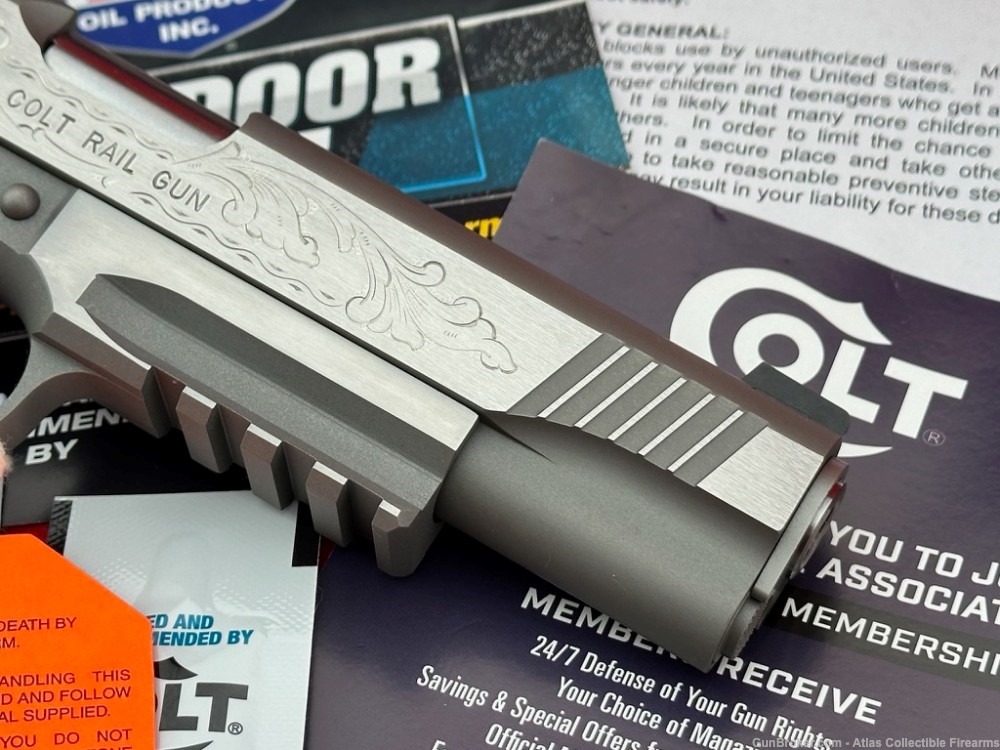 RARE Colt Custom Shop Government "Rail Gun" 9mm |FACTORY HAND ENGRAVED| NIB-img-7