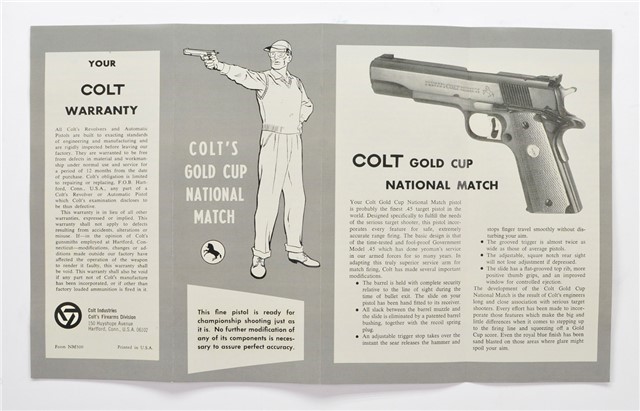 Colt Gold Cup National Match Manual. Form NM500-img-1