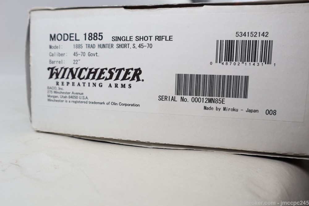 Rare Like New Winchester 1885 Limited Series Short Hunter 45-70 Rifle W/Box-img-3