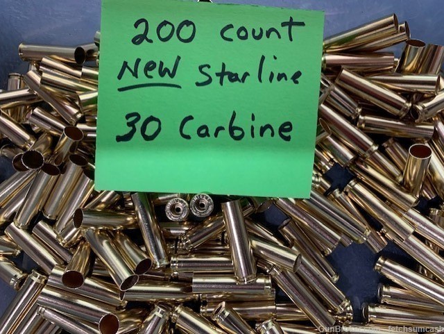 200 Count New Starline 30 Carbine Brass-img-0