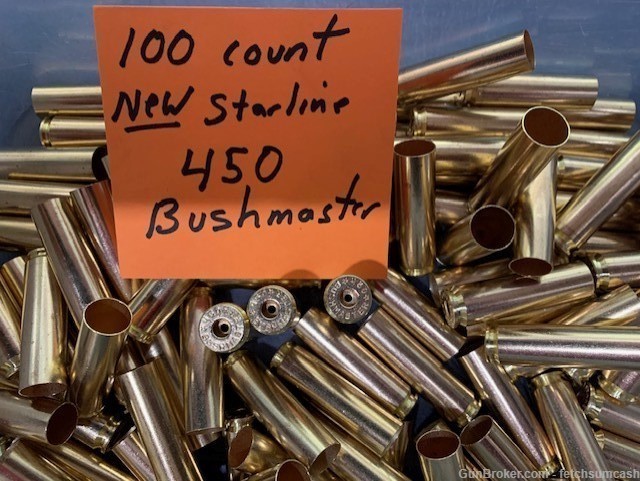 100 Count New Starline 450 Bushmaster Brass-img-0