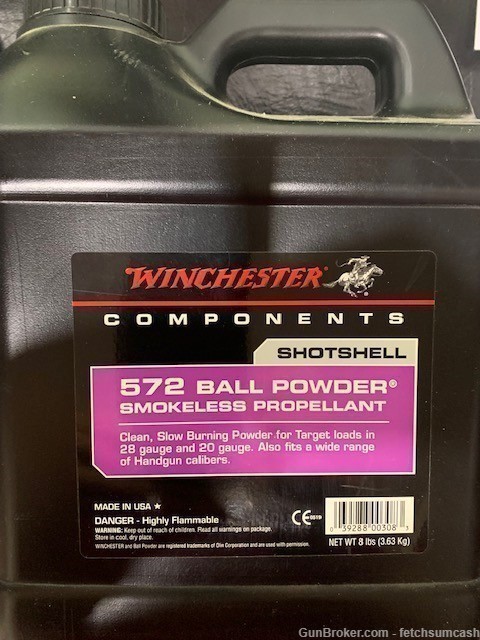 8 Lbs Winchester 572 Ball Powder, Hazmat Shipping-img-0