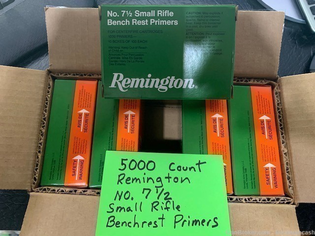 5000 Count Remington No. 7 1/2 Small Rifle Benchrest Primers-img-0