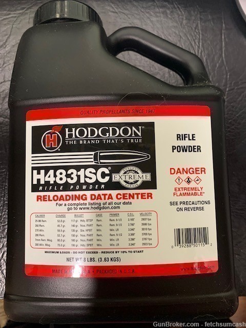 8 Lbs. Hodgdon H4831SC Powder Hazmat Shipping-img-0