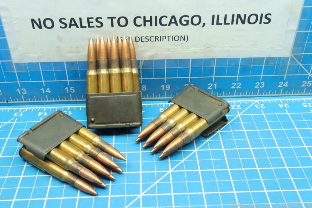 M1 Garand Clip Loaded with Eight (8) Rounds 30-06 Ammunition-img-0