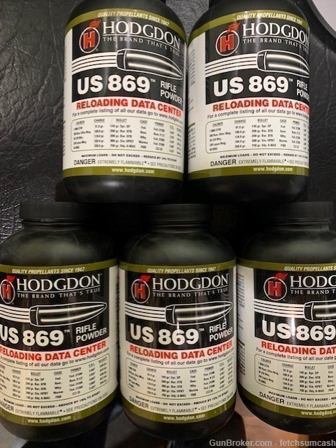 5 Lbs. Hodgdon  US 869 Powder, Same Lot, Hazmat shipping -img-0