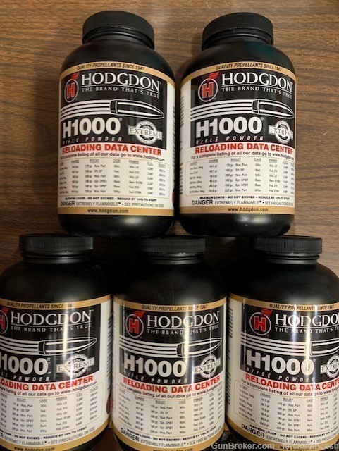 5 Lbs. Fresh Hodgdon H1000 powder, Same lot numbers hazmat shipping-img-0