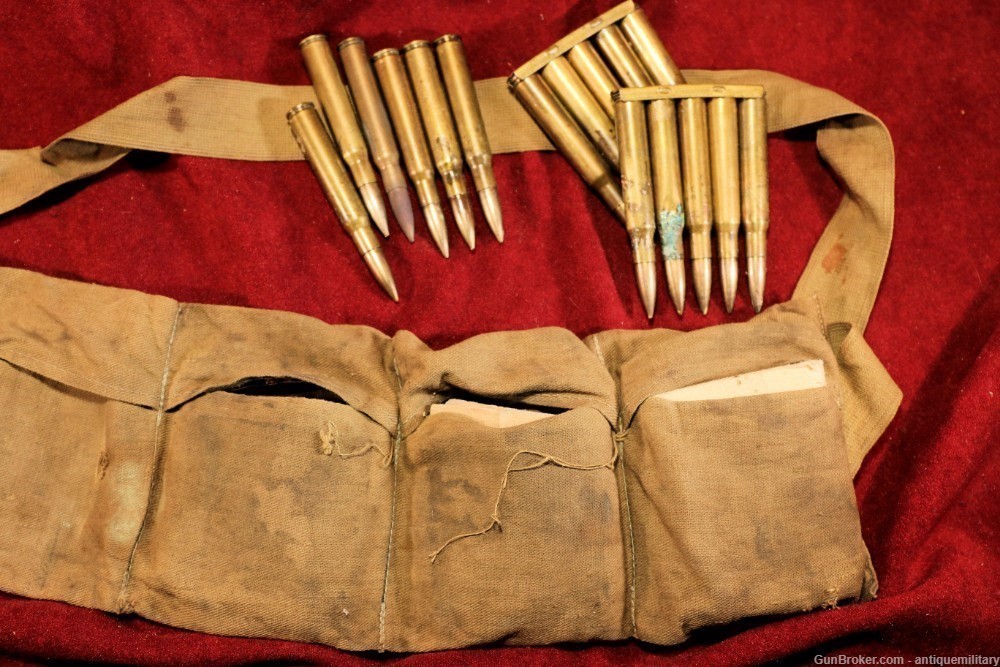 US WW1 Spare Ammo Bandolier - With 16 1918 .30-06 rounds - RARE-img-2