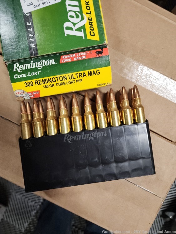 20rds Remington 300 RUM .300 Remington Ultra Mag 150gr PSP Ammo-img-0