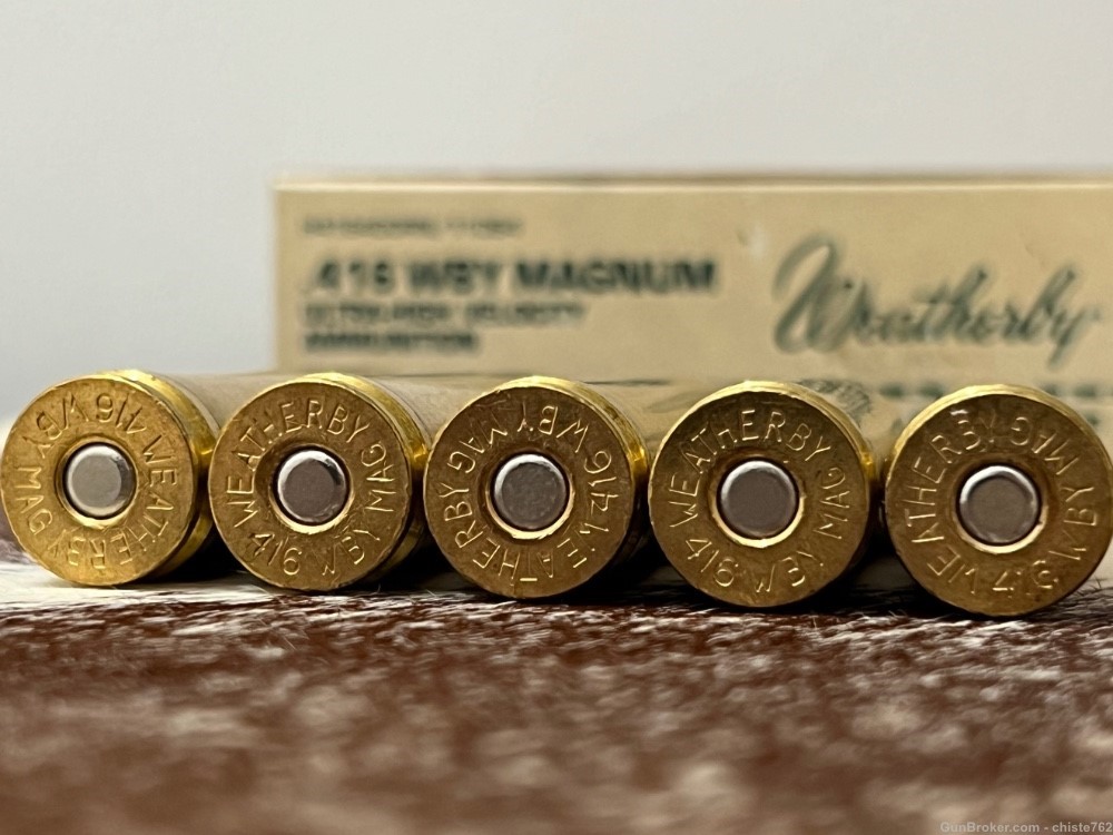 SALE - 20 Round Box of Factory 416 Weatherby Mag 400gr Round Nose-img-3