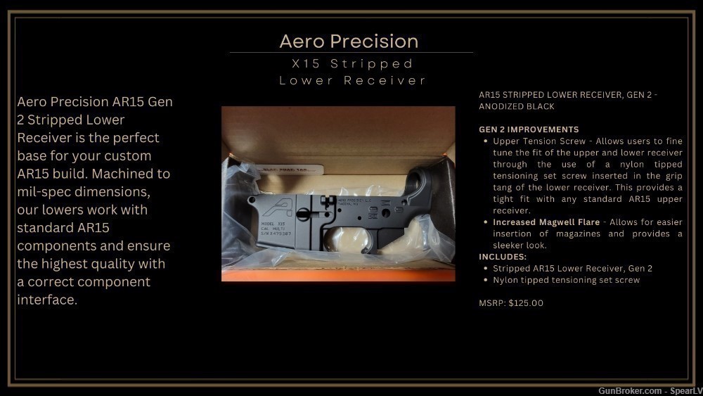 Aero Precision X15 Stripped lower Receiver -img-1