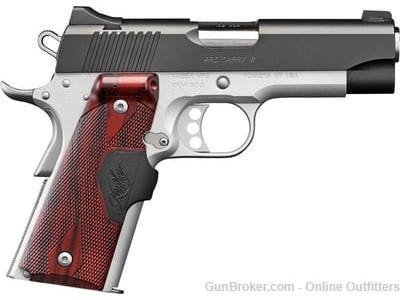 Kimber 1911 Pro Carry II 45 ACP 4" 7+1 Two-Tone 3200388 Rosewood Lasergrips