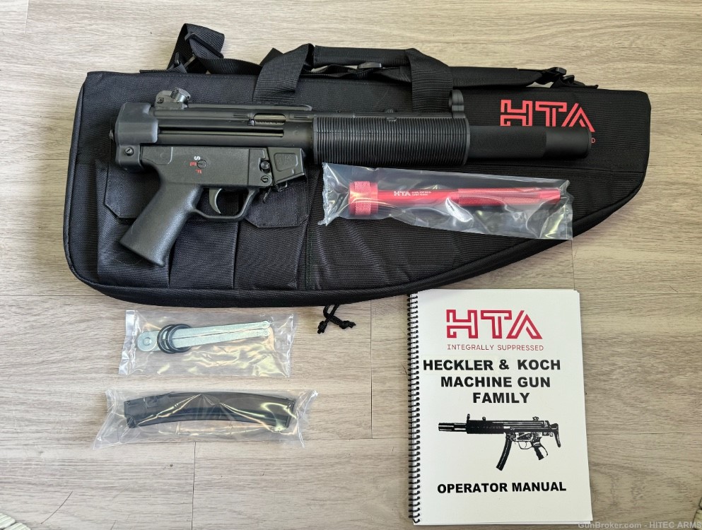 HTA/HITEC HP5SD pistol 9mm, welded Pic Rail and HTA 12” Suppressor MP5SD-img-13