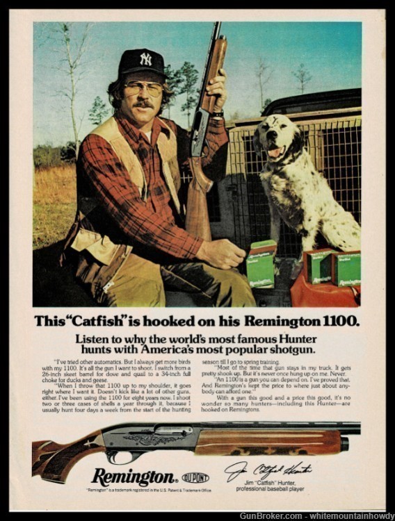 1977 REMINGTON 1100 Shotgun Catfish Hunter Photo PRINT AD-img-0
