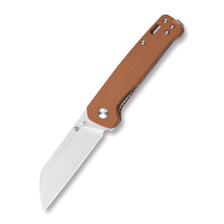 QSP Penguin Tan Micarta Copper Washer Pocket Knife-img-1
