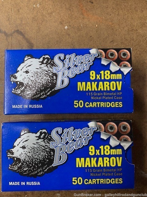 9mm 9x18 Makarov Rare 115gr. Hollow Points 100 Rounds, Russian-img-0