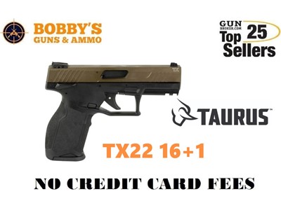 Taurus TX22 22LR Black - Midnight Bronze 4" 16+1 THUMB SAFETY