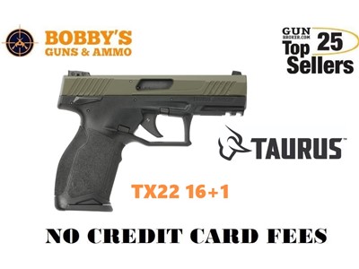Taurus TX22 22LR BLK-ODG 4" (2) 16+1 Mags THUMB SAFETY "NO CREDIT CARD FEE"