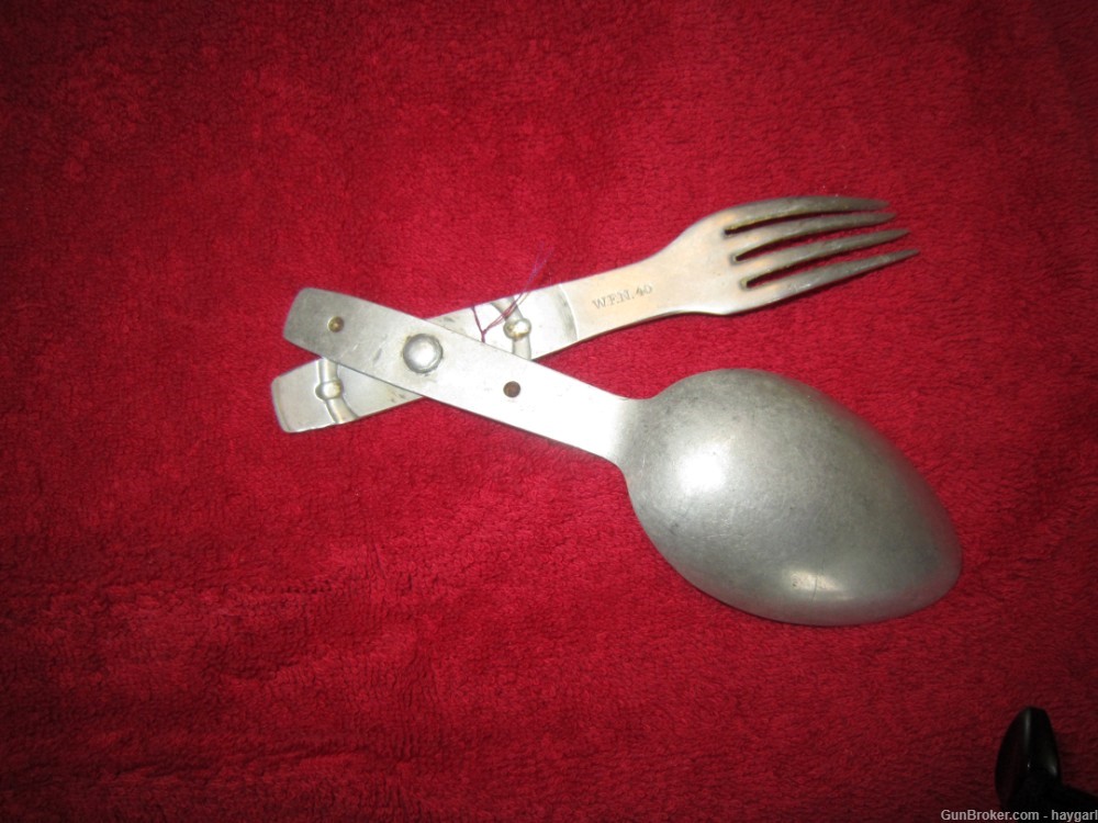 WW2 Original German Army Personal Soldier Set -Fork and Spoon- WEN 40-img-5
