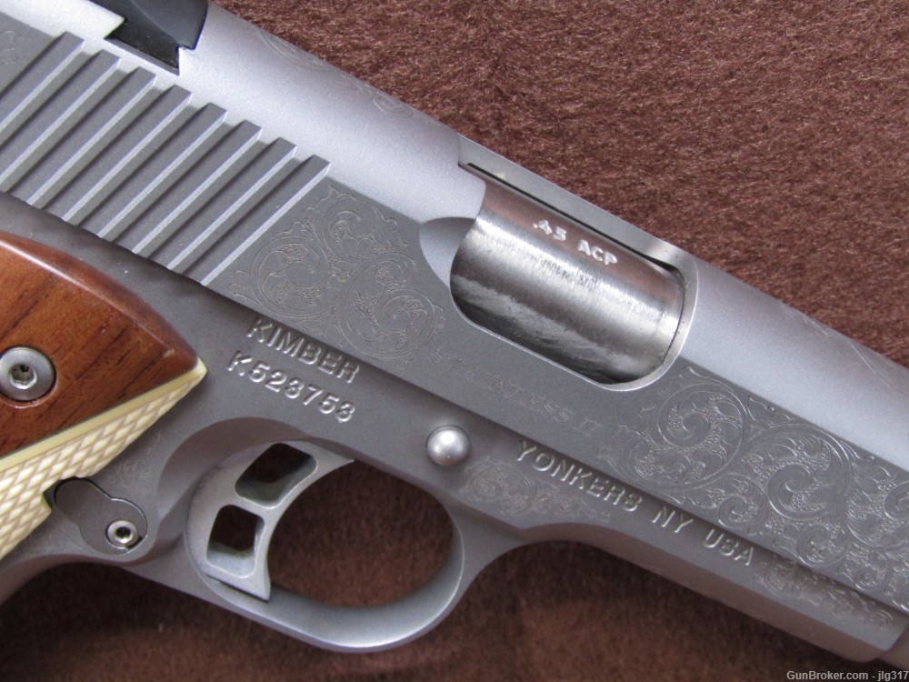 Kimber Stainless II Classic Engraved Edition 45 ACP Semi Safety Like New -img-4