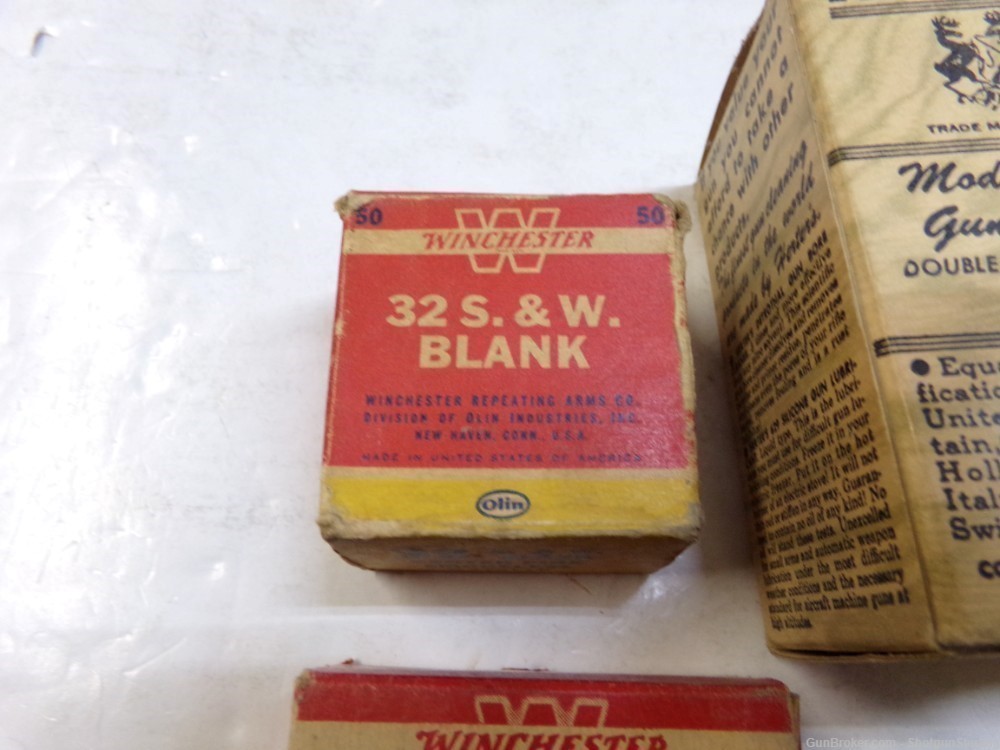 5 boxes of assorted Winchester/Western ammo boxes, ammo, blanks, patches-img-4