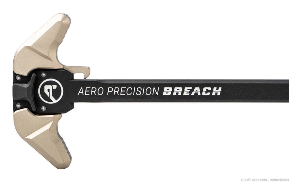 Aero Precision AR15 BREACH Ambi Charging Handle w/ Large Lever - Black/Tan-img-0